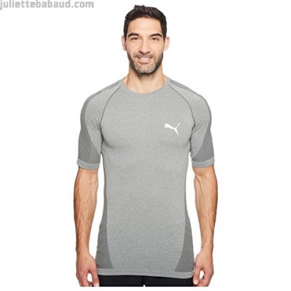Men’s Puma evoKNIT t-shirt heather grey - Picture 1 of 4